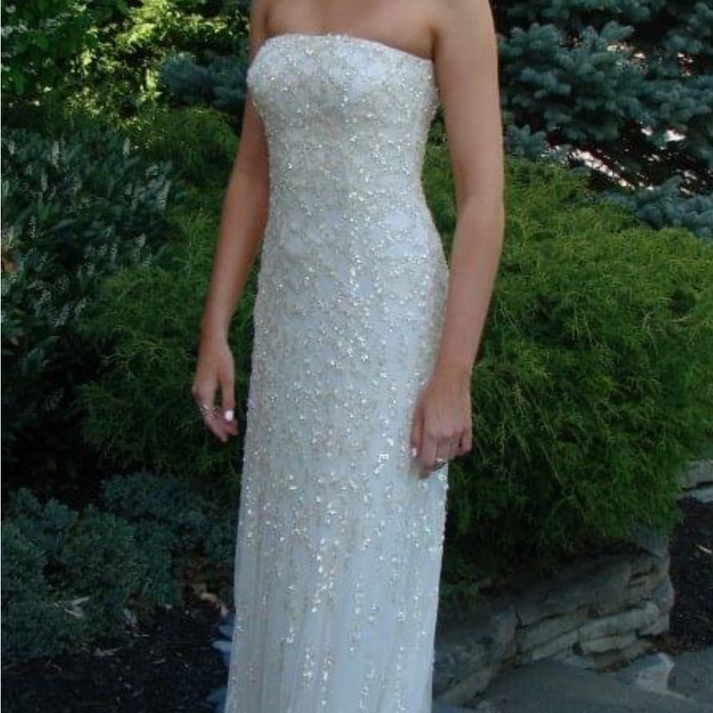Adrianna Papell Ivory Beaded Gown